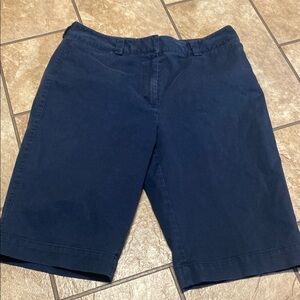 Talbots Size 8 Stretch Navy Women's Khaki Shorts Summer Fall Activewear